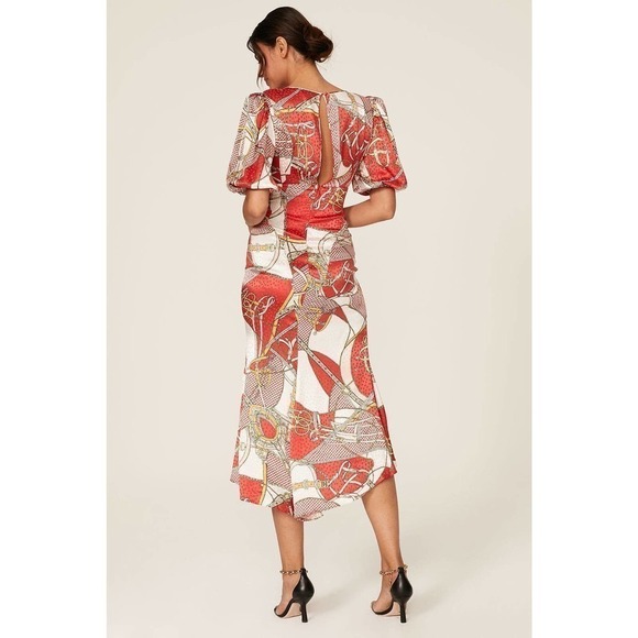 Ronny Kobo Teresa Dress Silk Blend Sheath Red Size S - Picture 2 of 11